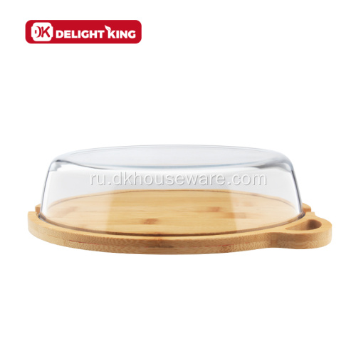 Микроволновая печь Используйте пользовательские стеклянные выпечки Multifuncument Bamboo Lid